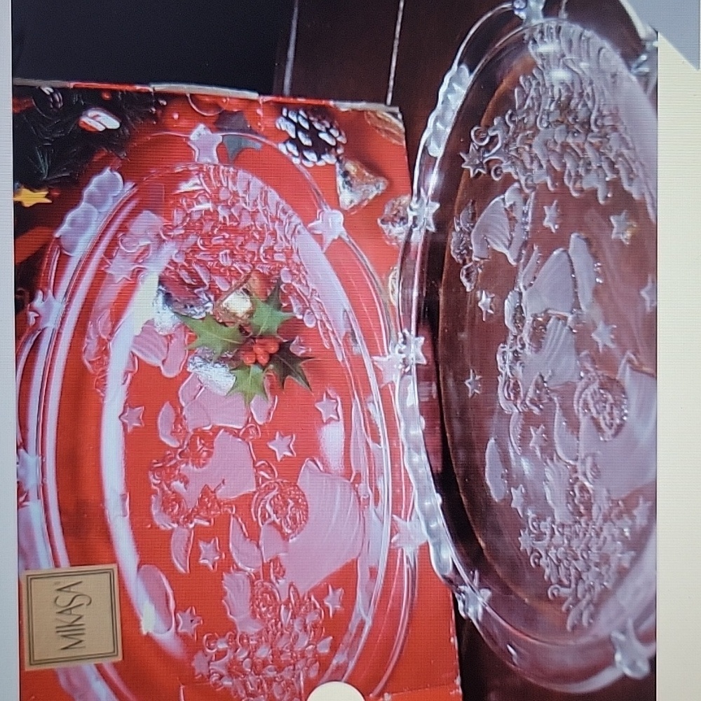 Mikasa Holiday Lights Angel Sweet Dish Candy Plate 9 1/4" oval SA835/347 Mint